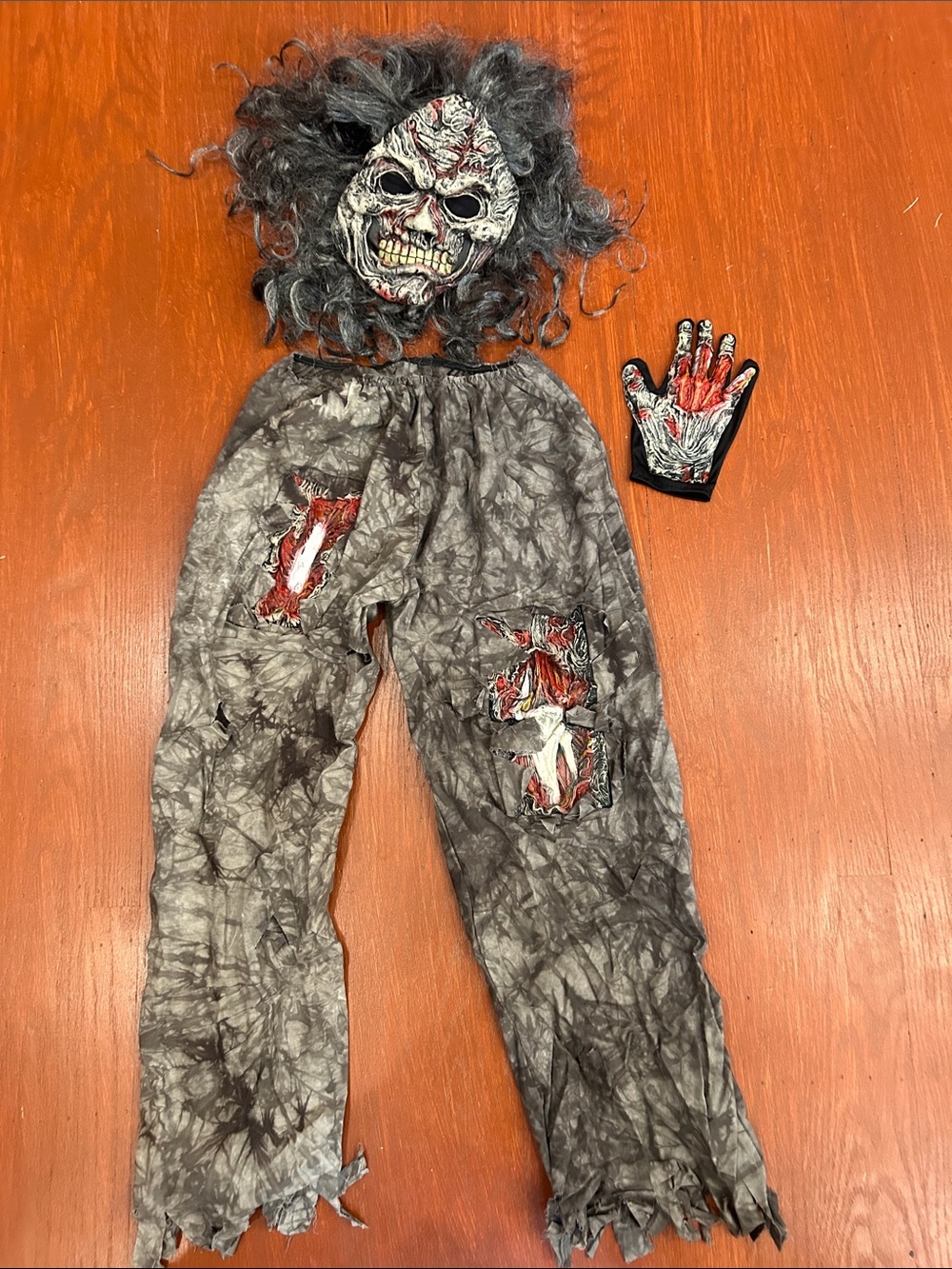 Kids Haunted Zombie Costume Set with Mask - Gray